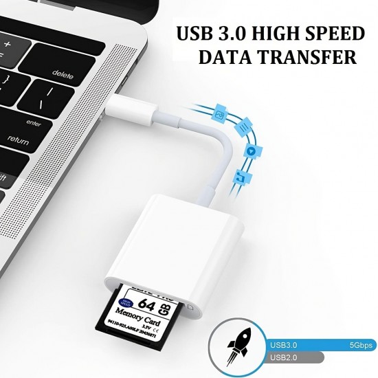 USB C To SD Card Reader Adapter, Dual Slot Type C To Micro SD TF Card Reader Adapter, 2 In 1 USB C To USB Camera Memory Card Reader Adapter For MacBook Pro/Air, New IPad Pro And More UBC C Devices